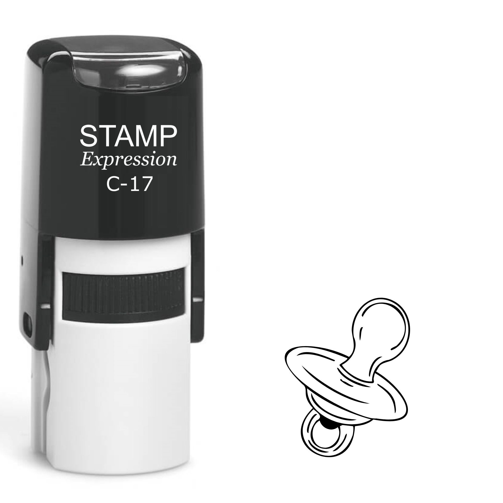 Pacifier outline Self Inking Rubber Stamp (SH-64578)
