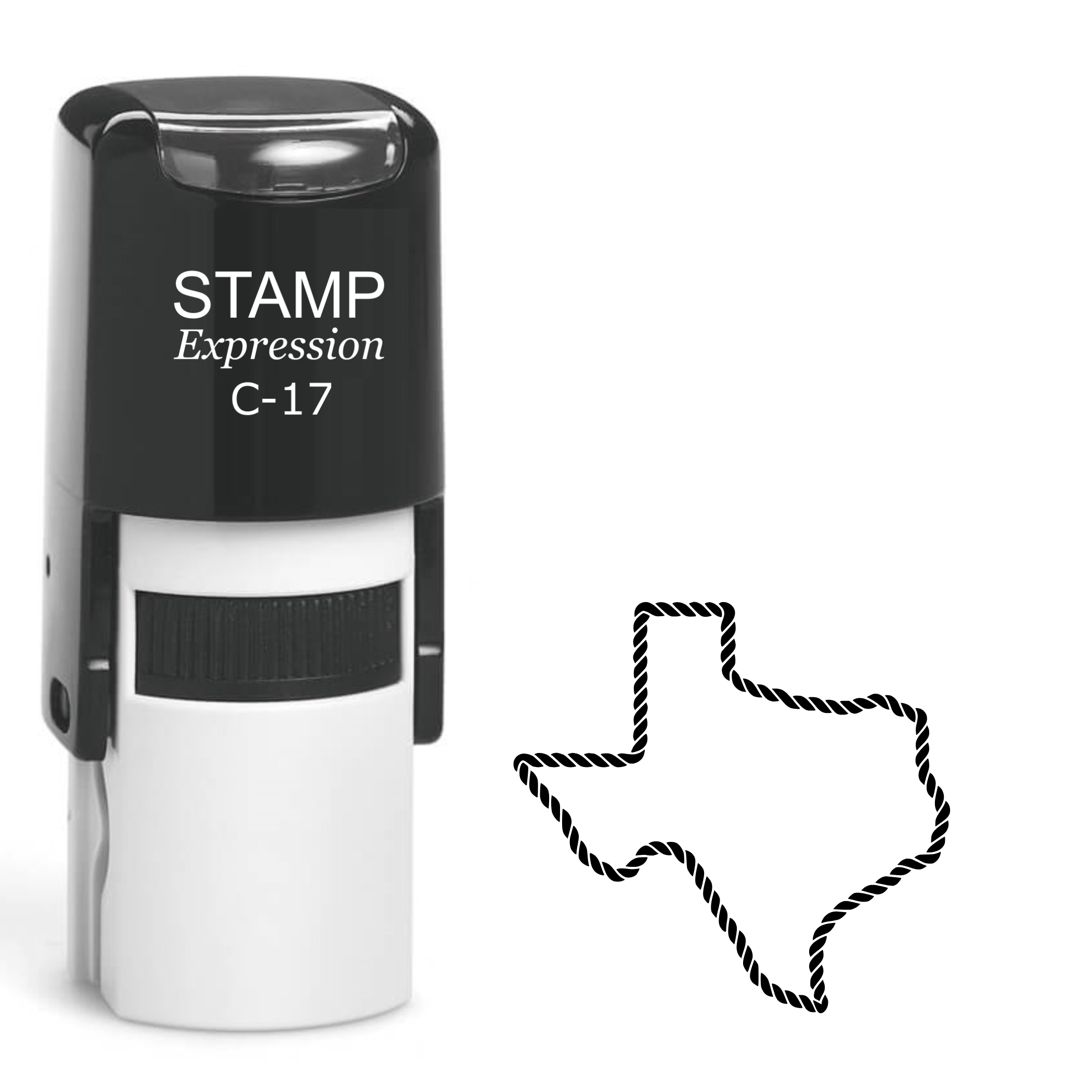State of texas rope outline Self Inking Rubber Stamp (SH-64620)