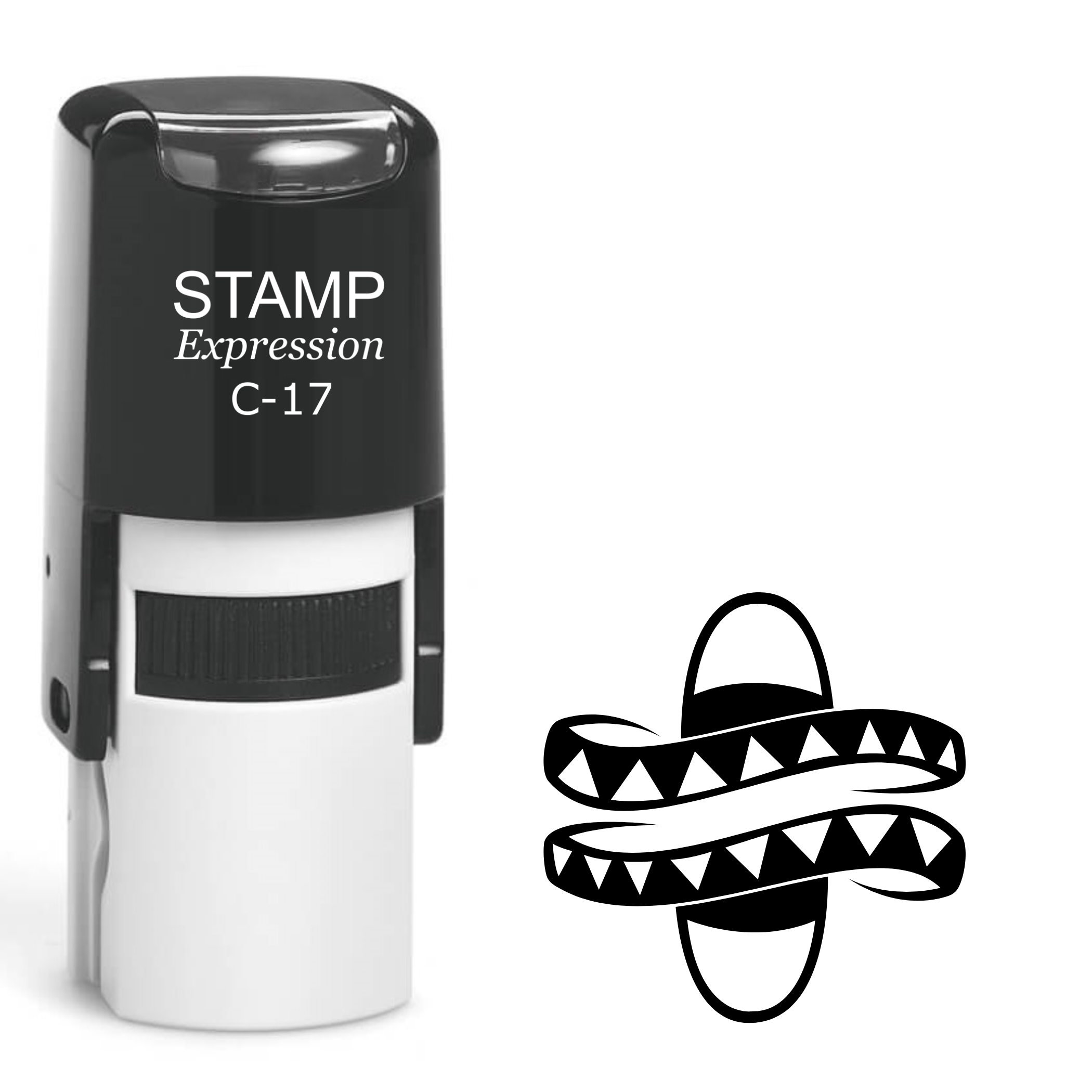 Two sombrero hats mexican Self Inking Rubber Stamp (SH-64621)