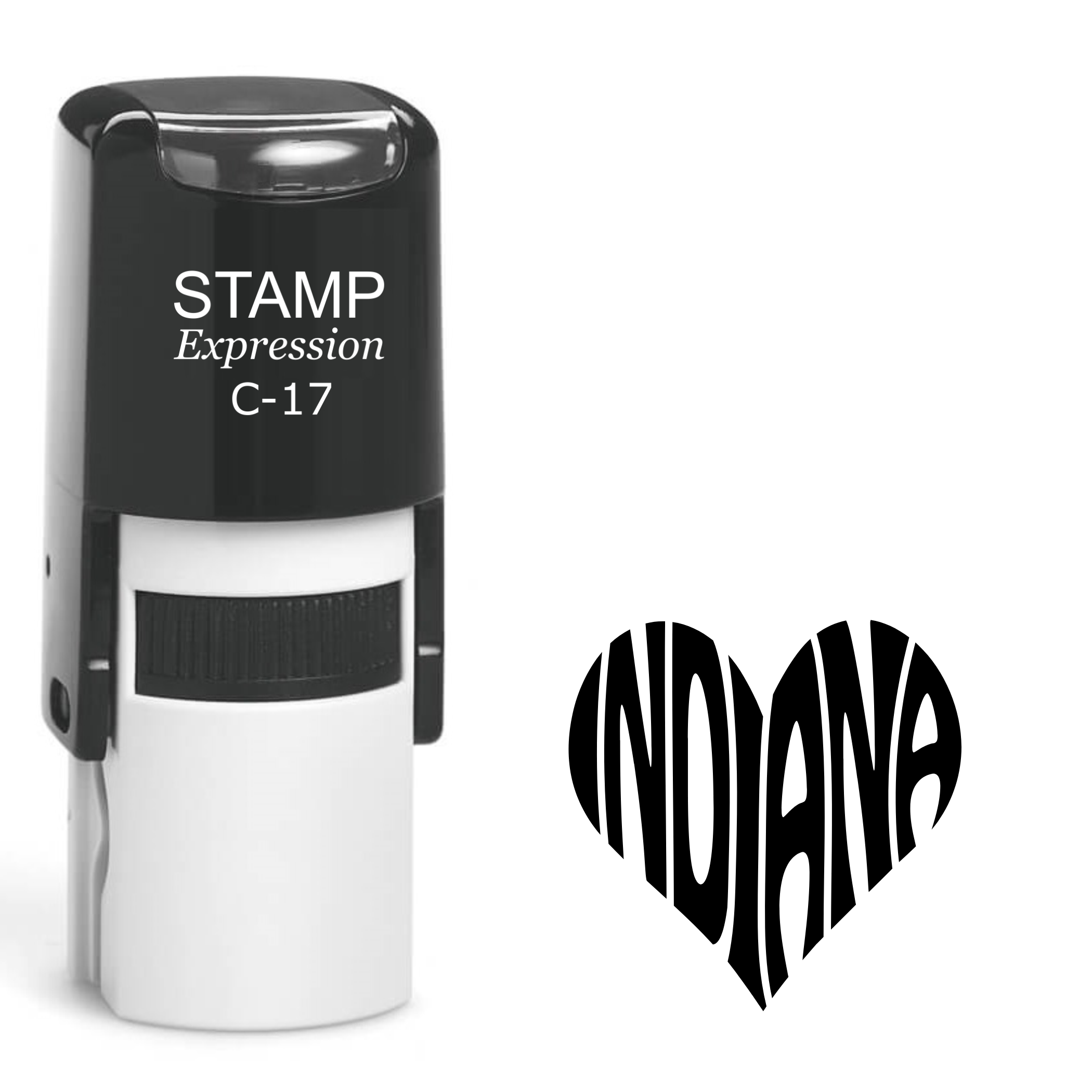 Indiana heart shaped text Self Inking Rubber Stamp (SH-64628)