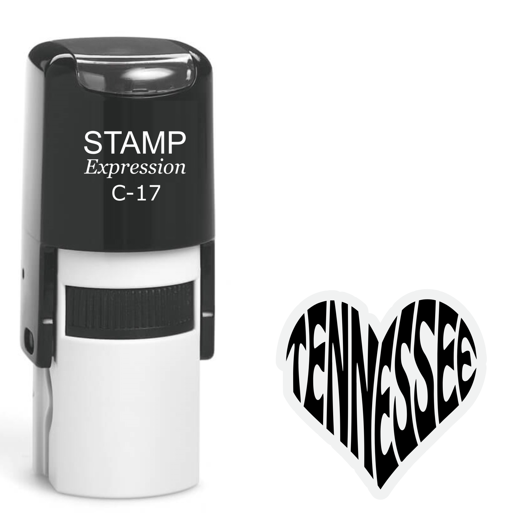 Tennessee heart shaped text Self Inking Rubber Stamp (SH-64636)