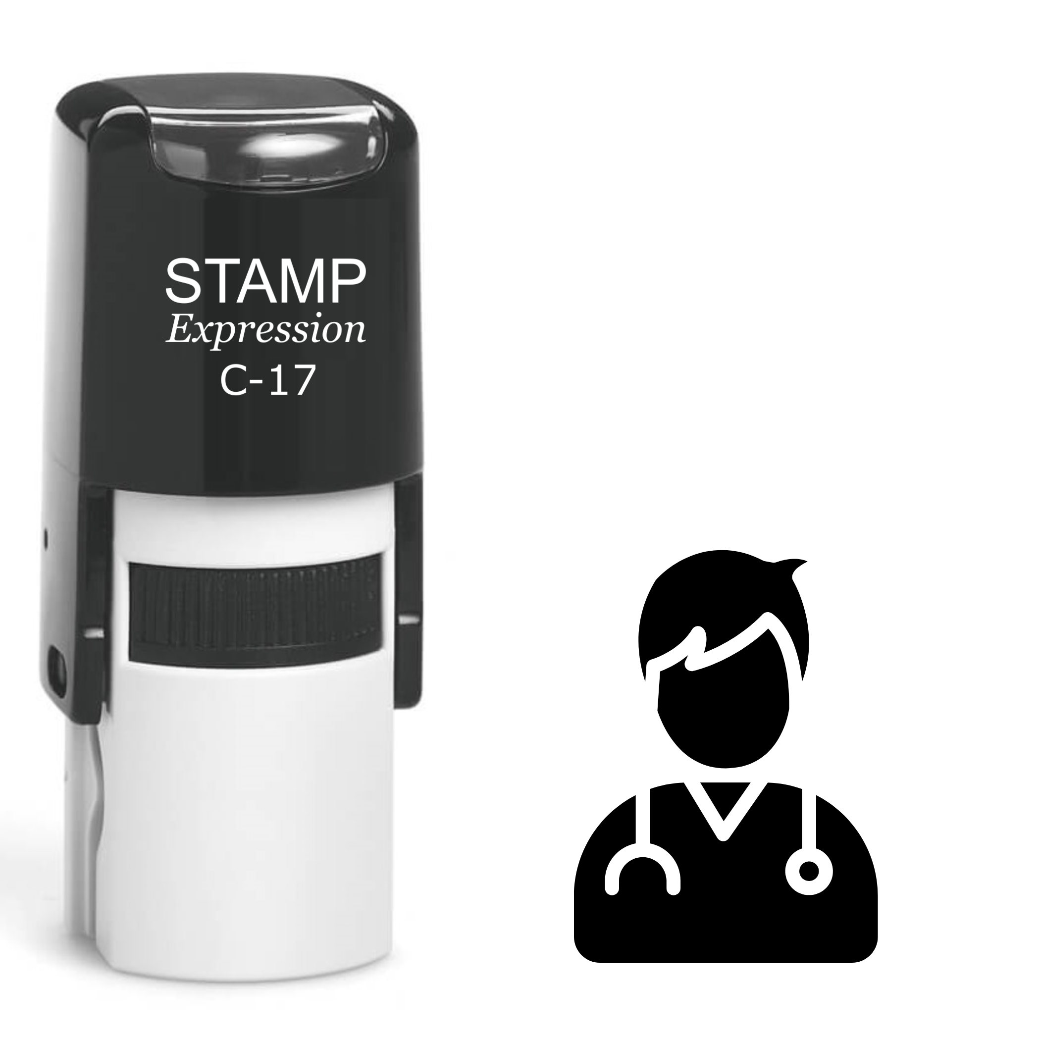 Male nurse silhouette Self Inking Rubber Stamp (SH-64641)