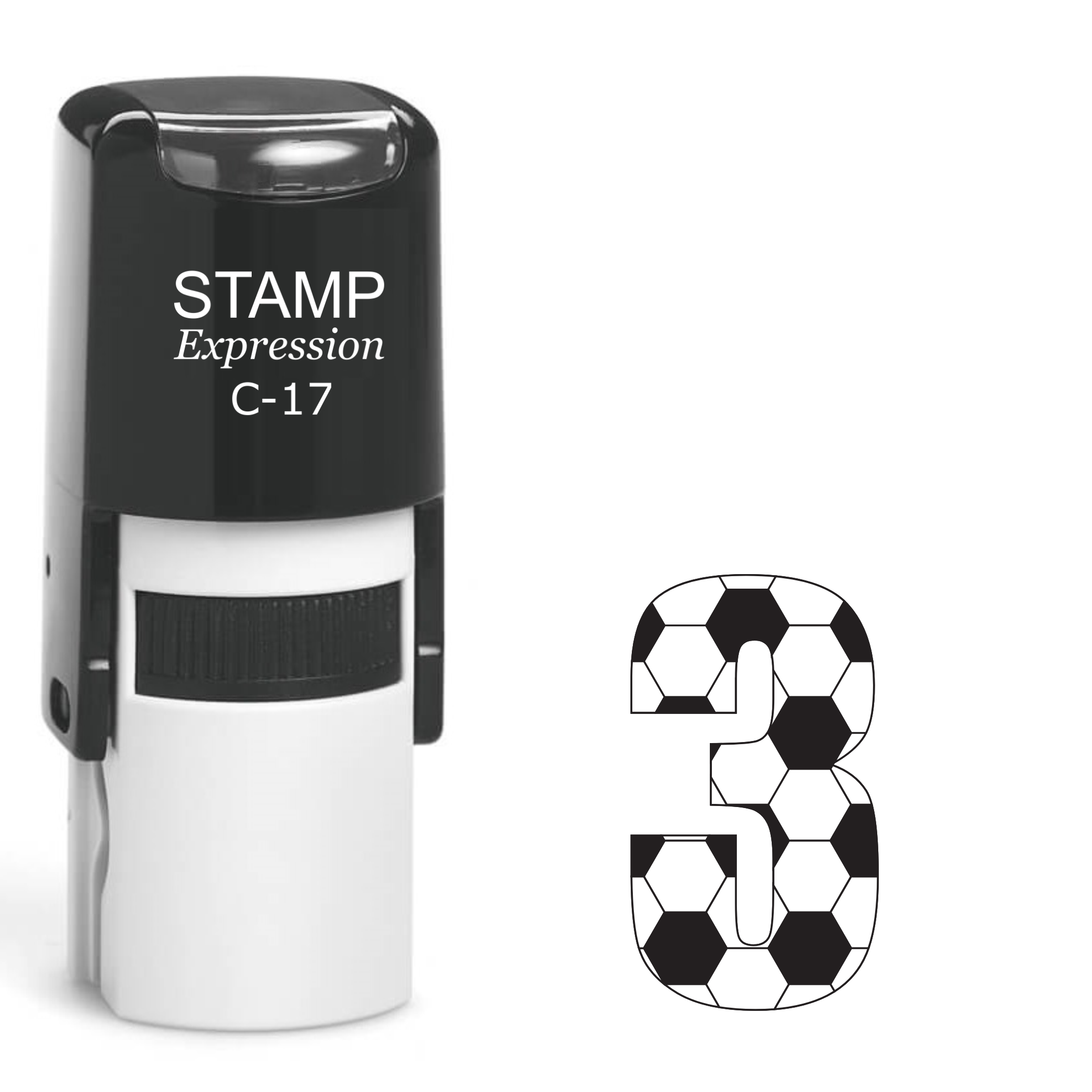 Number three soccer ball Self Inking Rubber Stamp (SH-64646)
