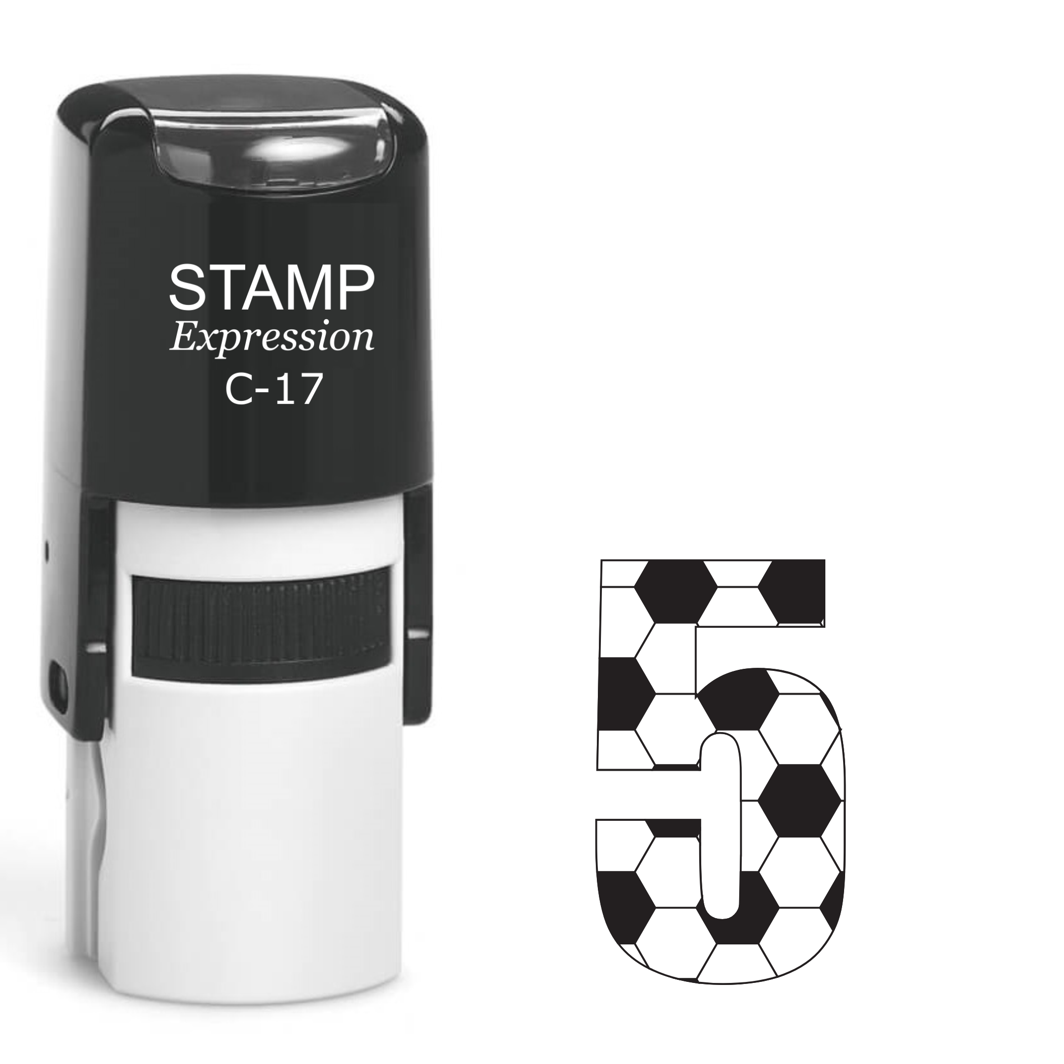 Number five soccer ball Self Inking Rubber Stamp (SH-64648)