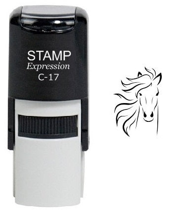 Majestic Horse Outline Self Inking Rubber Stamp