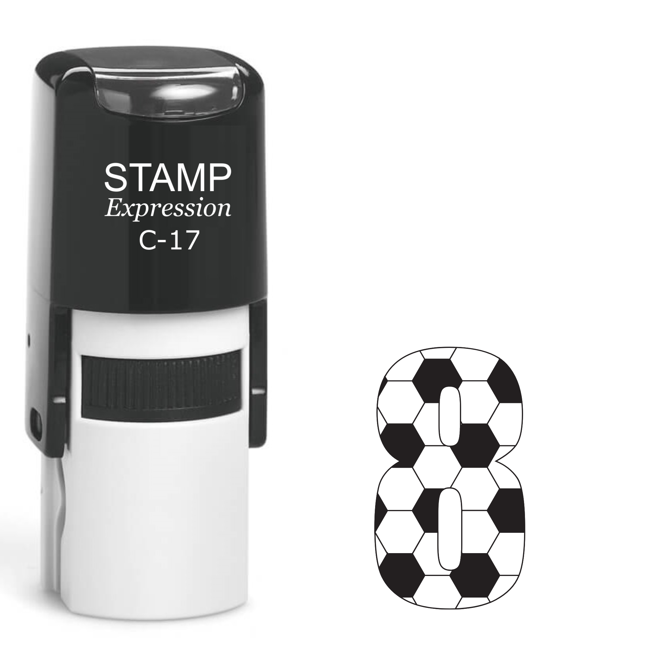 Number eight soccer ball Self Inking Rubber Stamp (SH-64650)
