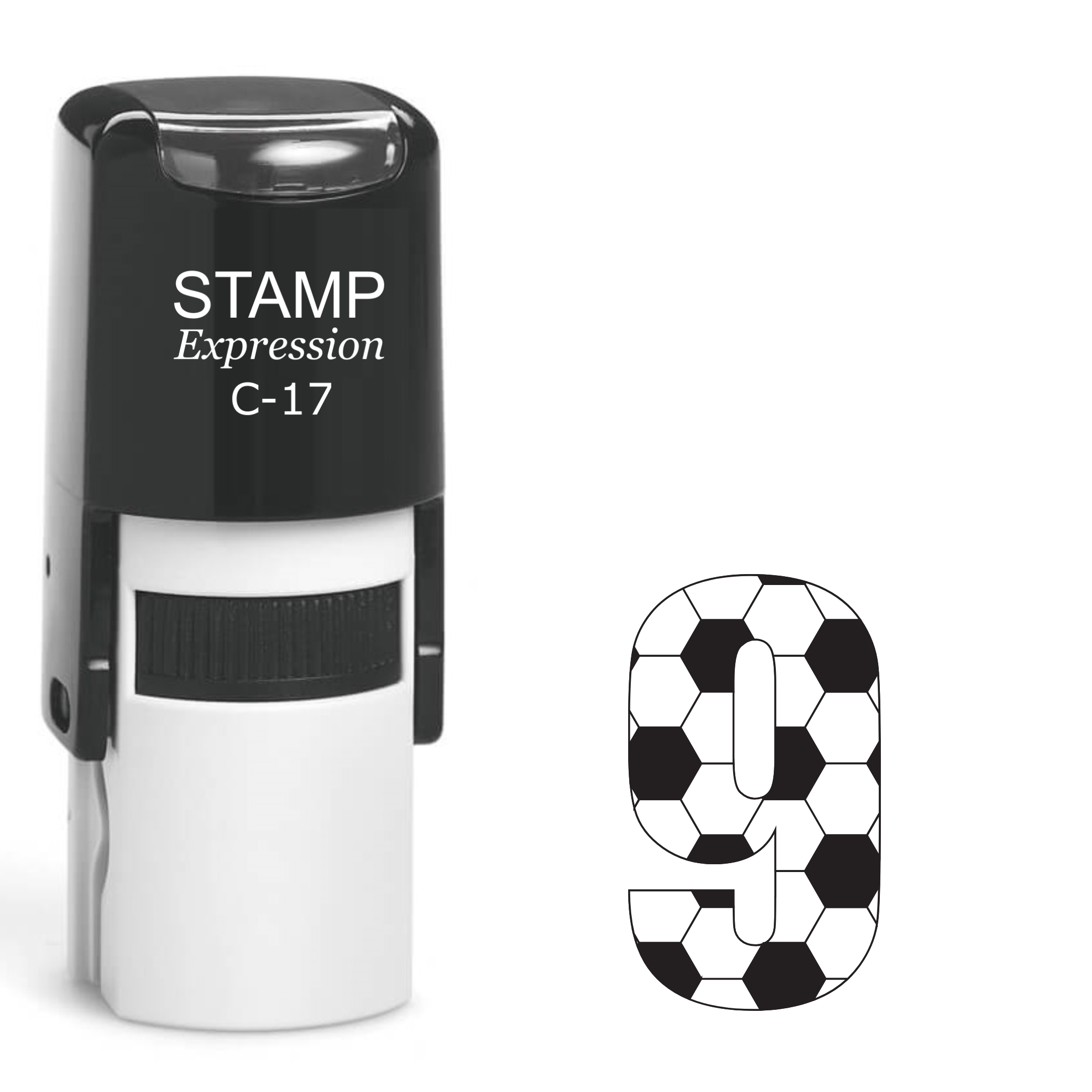Number nine soccer ball Self Inking Rubber Stamp (SH-64651)