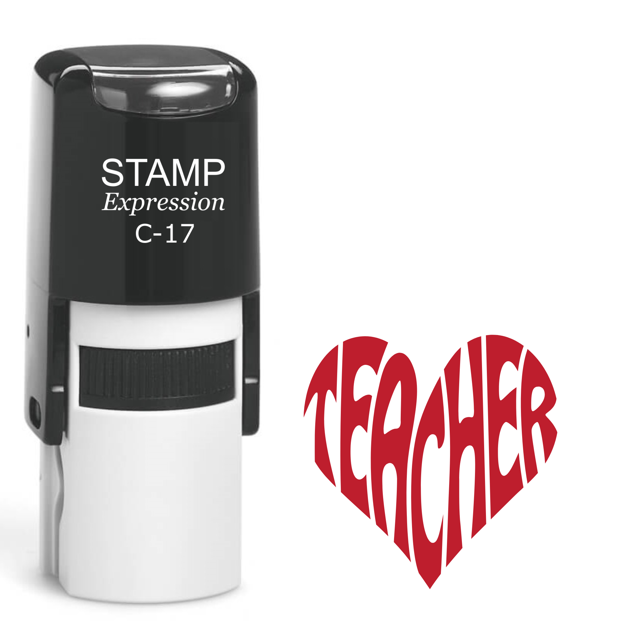 Teacher heart text Self Inking Rubber Stamp (SH-64658)