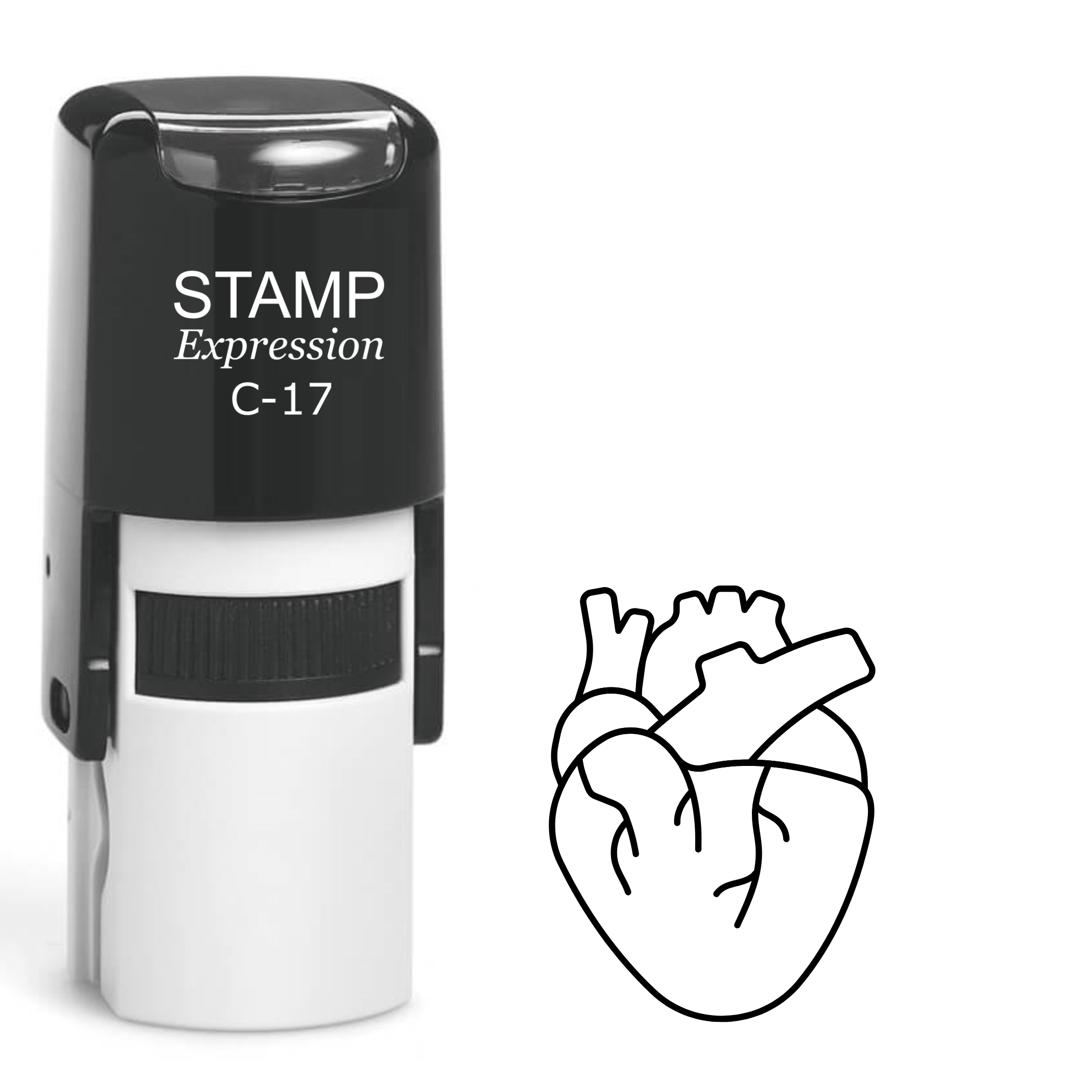 Heart outline Self Inking Rubber Stamp (SH-64668)