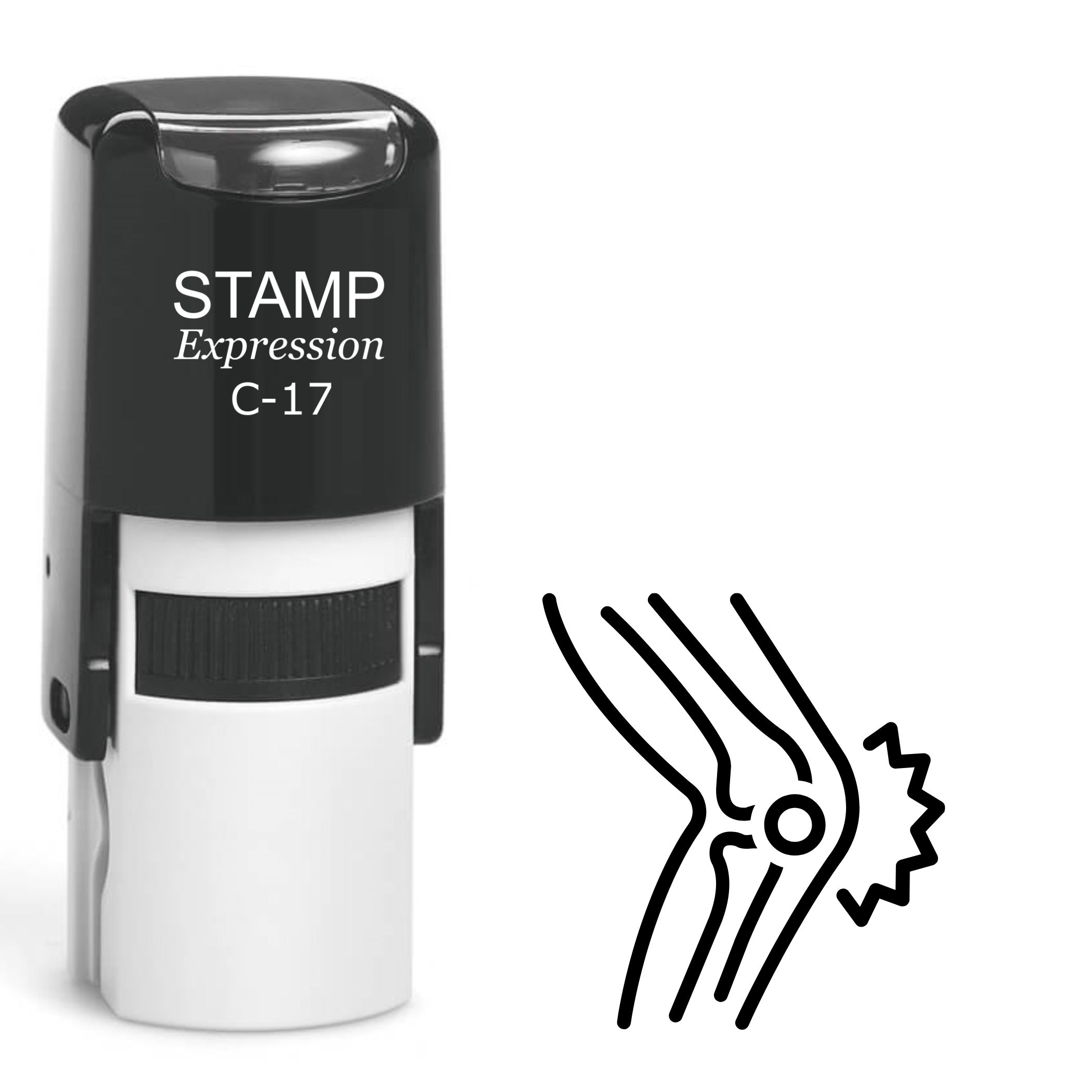 Knee injury outline Self Inking Rubber Stamp (SH-64670)