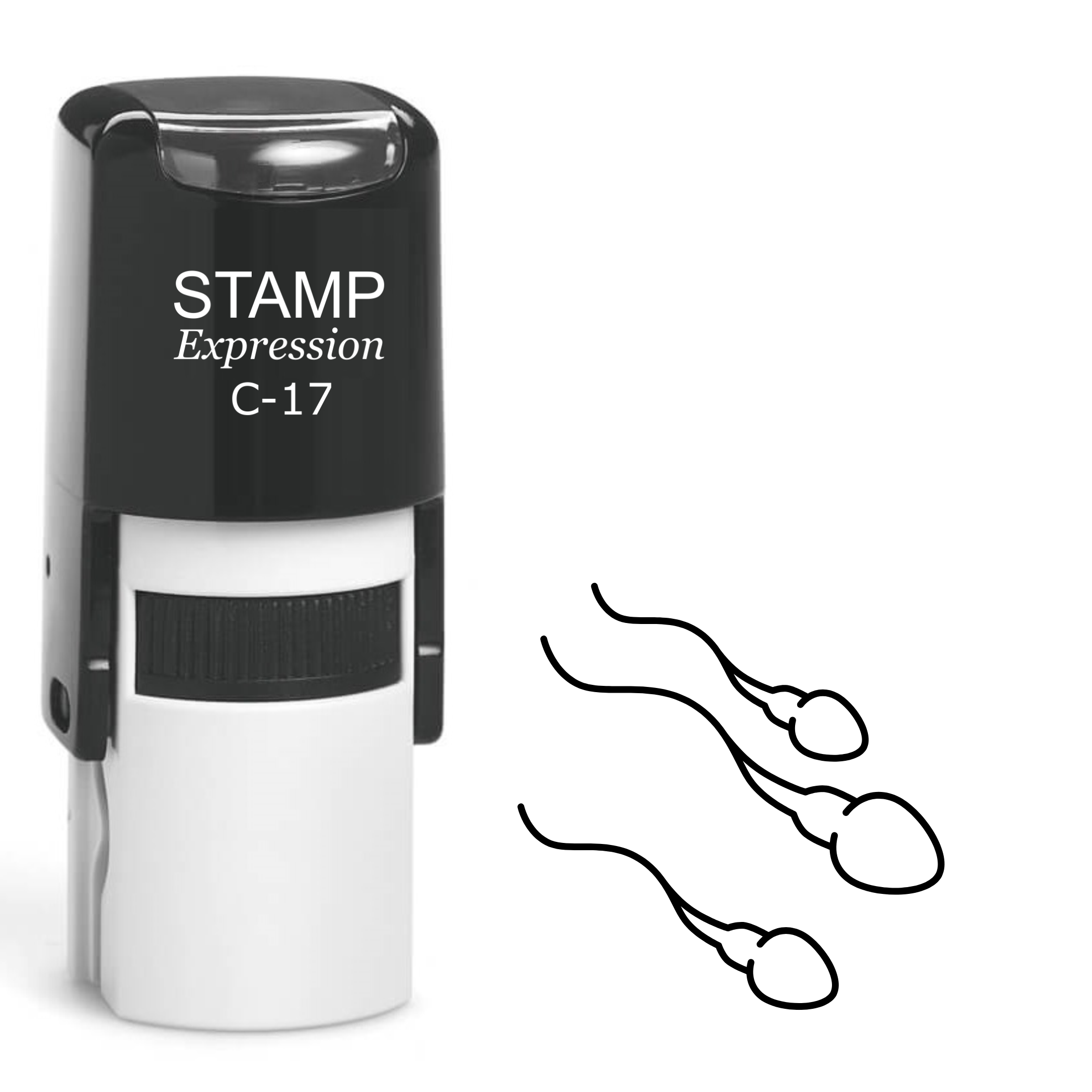 Three sperm outline Self Inking Rubber Stamp (SH-64671)