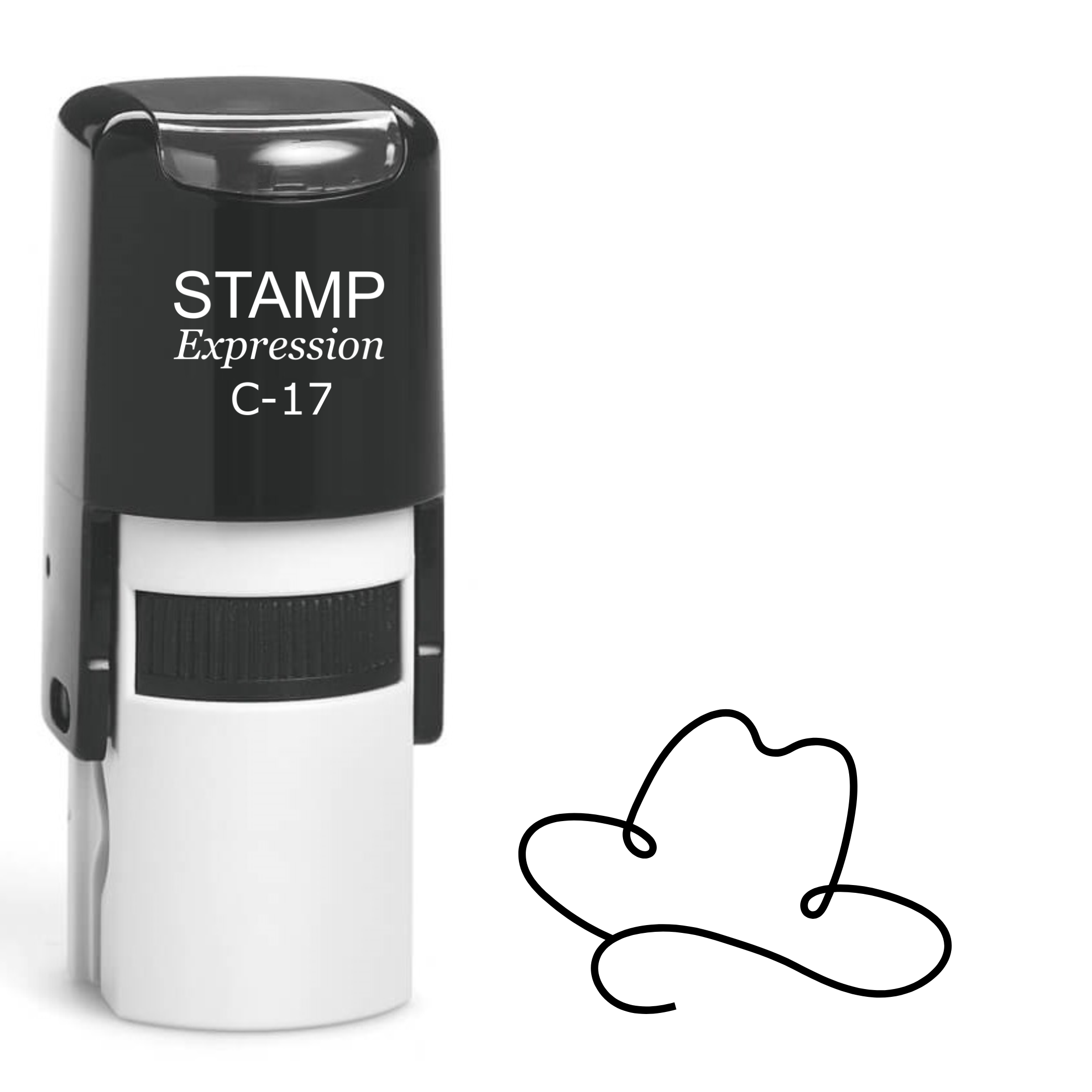 Elegant cowboy hat outline Self Inking Rubber Stamp (SH-64679)
