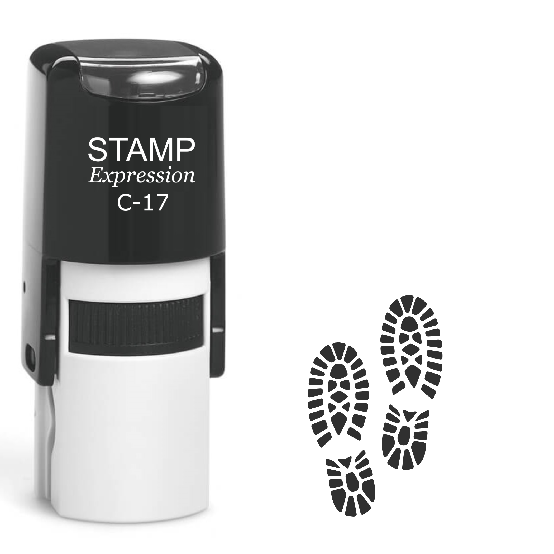 Two hiking boots footprints Self Inking Rubber Stamp (SH-64680)