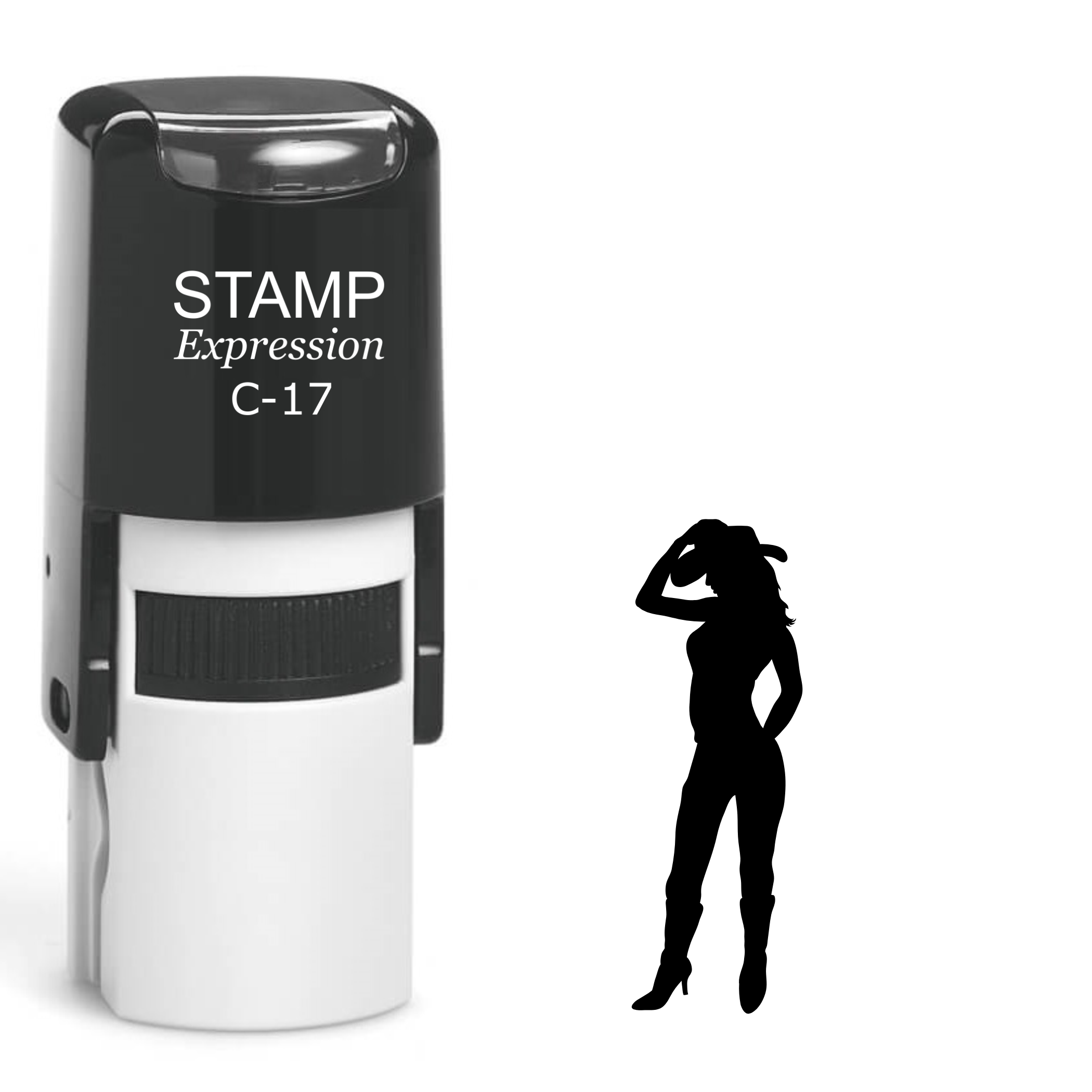 Sassy cowboy silhouette Self Inking Rubber Stamp (SH-64687)