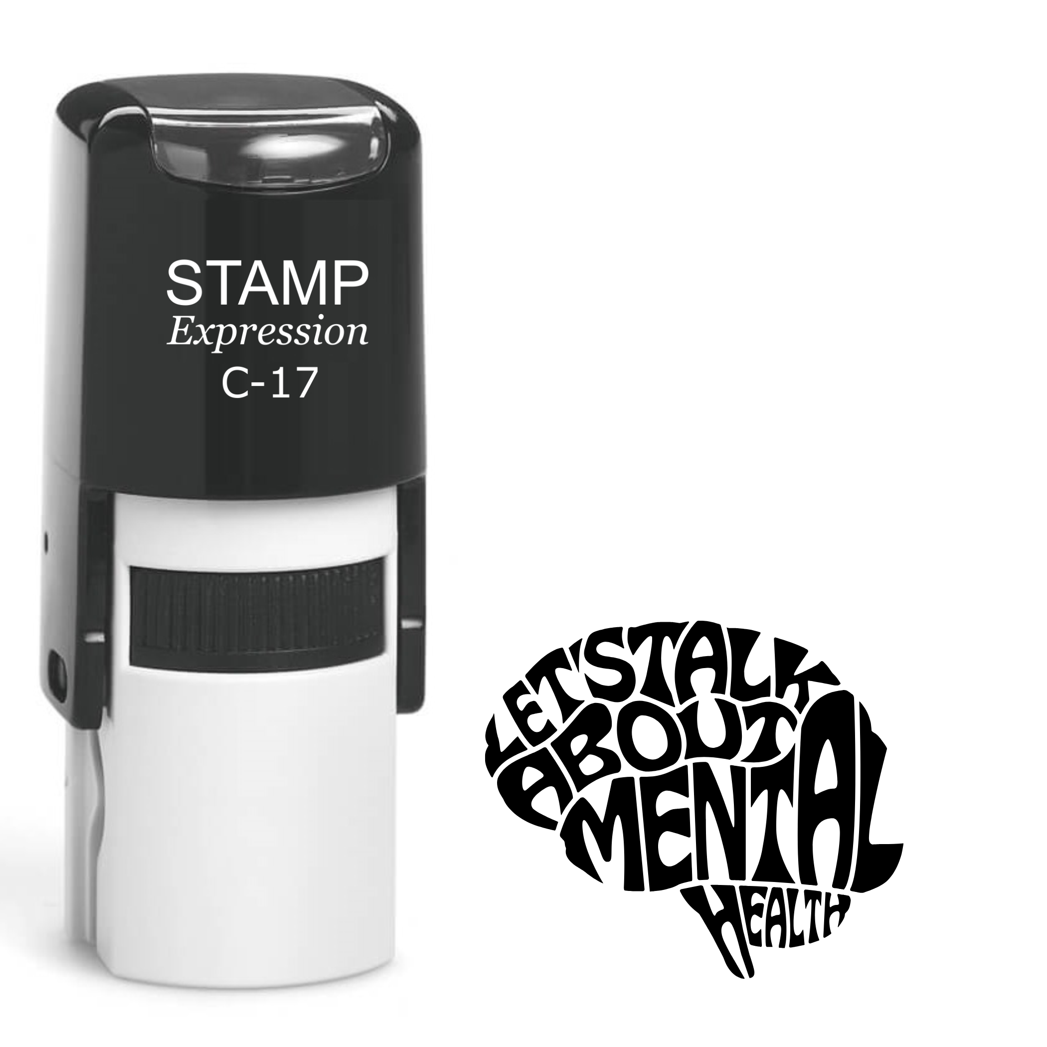 Let's talk about mental health text Self Inking Rubber Stamp (SH-64708)