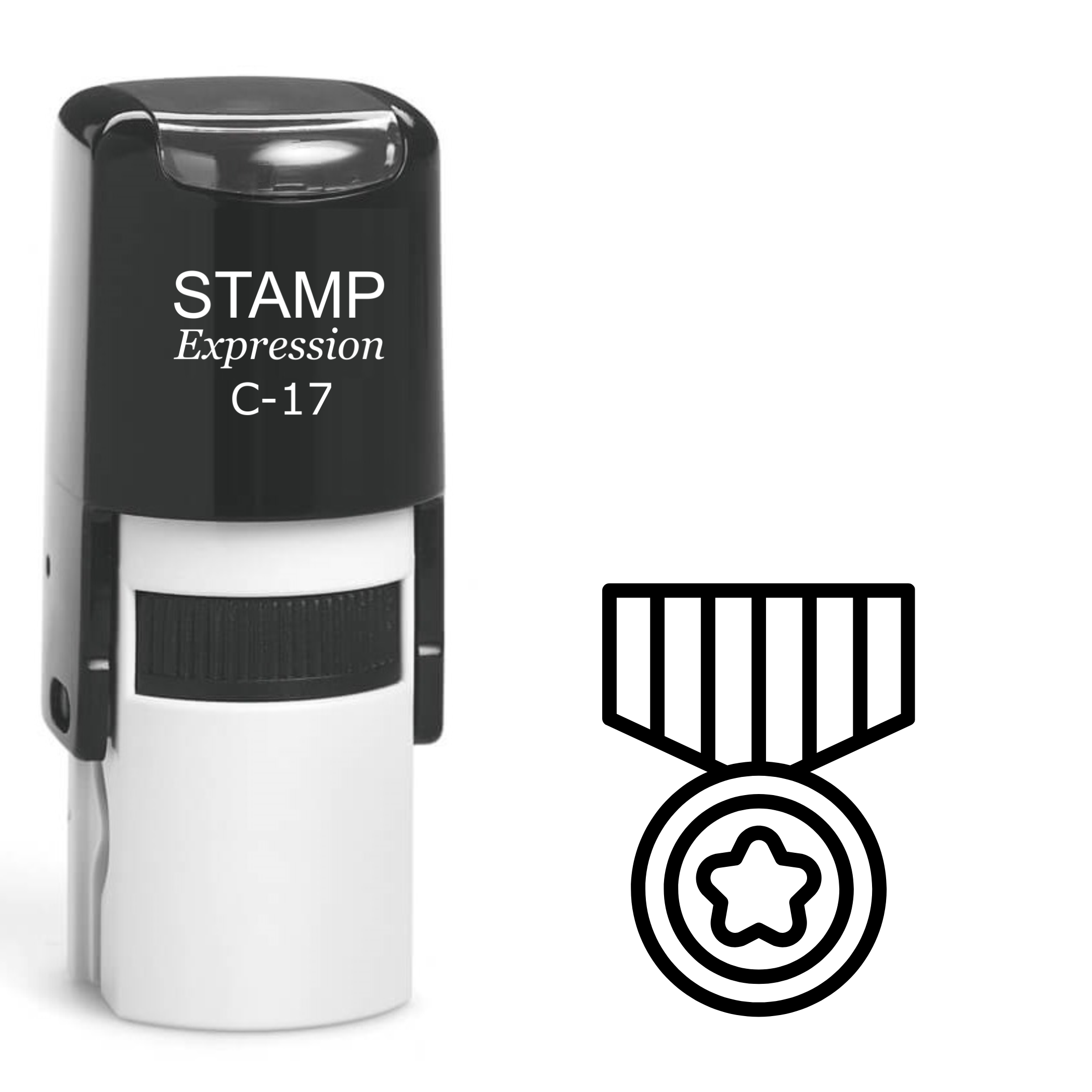 Military medal outline Self Inking Rubber Stamp (SH-64715)