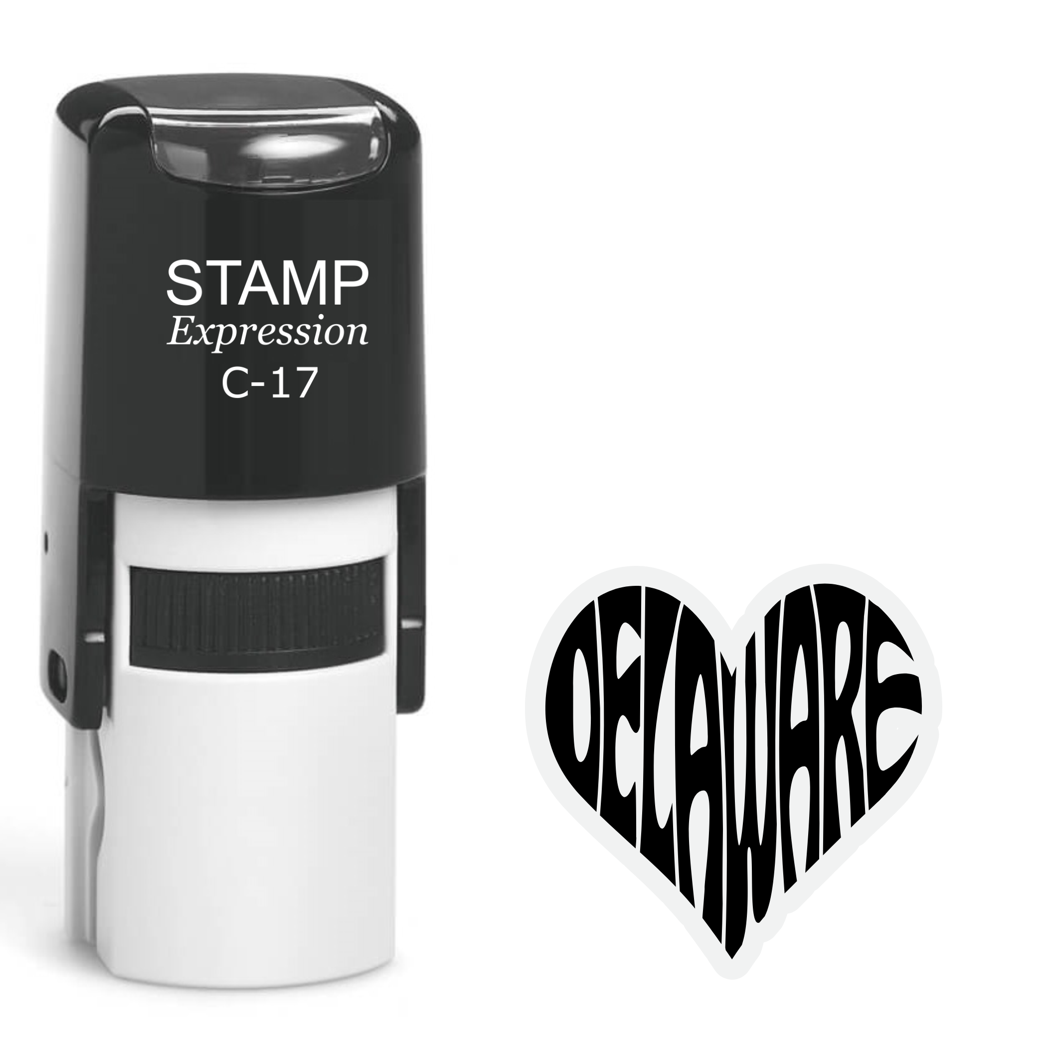 Delaware heart text Self Inking Rubber Stamp (SH-64719)