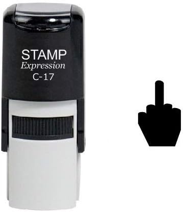 Middle Finger Self Inking Rubber Stamp (A-6493)