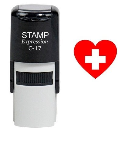 Heart And Cross Self Inking Rubber Stamp (SH-6498)