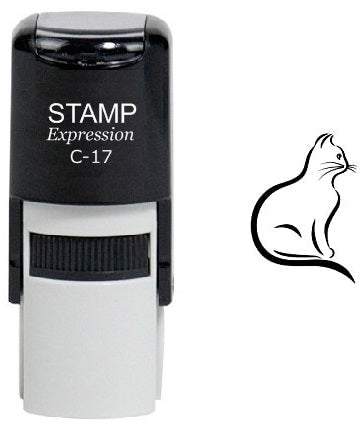 Elegant Kitty Cat Self Inking Rubber Stamp (SH-6671)