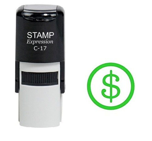 Green Dollar Sign In The Circle Self Inking Rubber Stamp (SH-6763)