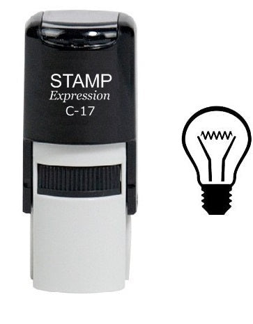 Light Bulb Self Inking Rubber Stamp