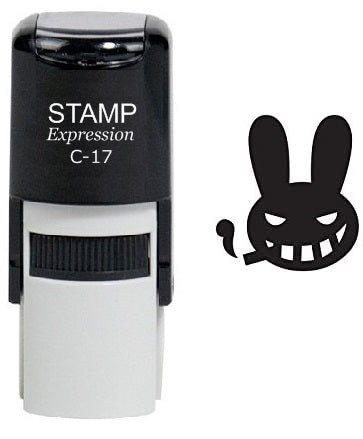 Sinister Smoking Rabbit Self Self Inking Rubber Stamp (SH-6927)