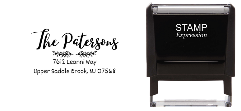 PatersonsSelf-Inking Custom Rubber Stamp Personalized Return Address Stamp With Name and Address Self-Inking Custom Rubber Stamp | Personalized Return Address Stamp | Name & Address Customizable (70855)