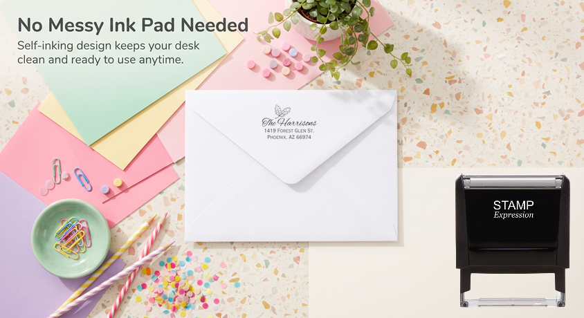 Oak Leaf HarrisonSelf-Inking Custom Rubber Stamp Personalized Return Address Stamp With Name and Address Self-Inking Custom Rubber Stamp | Personalized Return Address Stamp | Name & Address Customizable (70866)