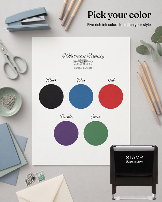 Floral ArrowSelf-Inking Custom Rubber Stamp Personalized Return Address Stamp With Name and Address Self-Inking Custom Rubber Stamp | Personalized Return Address Stamp | Name & Address Customizable (70894)