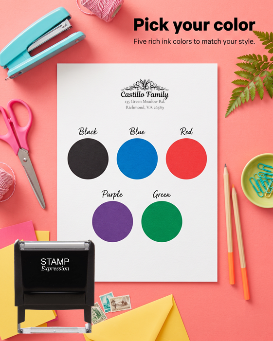Castillo FamilySelf-Inking Custom Rubber Stamp Personalized Return Address Stamp With Name and Address Self-Inking Custom Rubber Stamp | Personalized Return Address Stamp | Name & Address Customizable (70904)