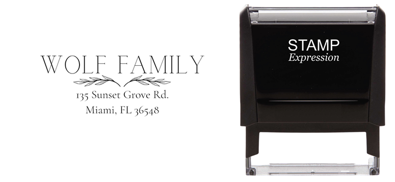Wolf FamilySelf-Inking Custom Rubber Stamp Personalized Return Address Stamp With Name and Address Self-Inking Custom Rubber Stamp | Personalized Return Address Stamp | Name & Address Customizable (70905)