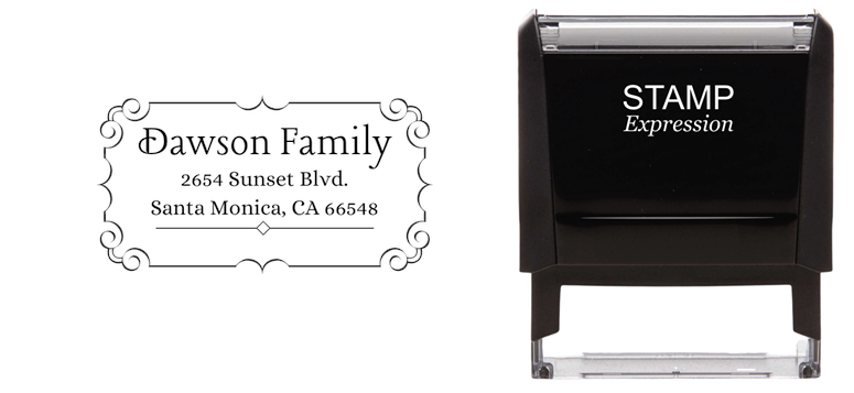Ornate BoxSelf-Inking Custom Rubber Stamp Personalized Return Address Stamp With Name and Address Self-Inking Custom Rubber Stamp | Personalized Return Address Stamp | Name & Address Customizable (70907)