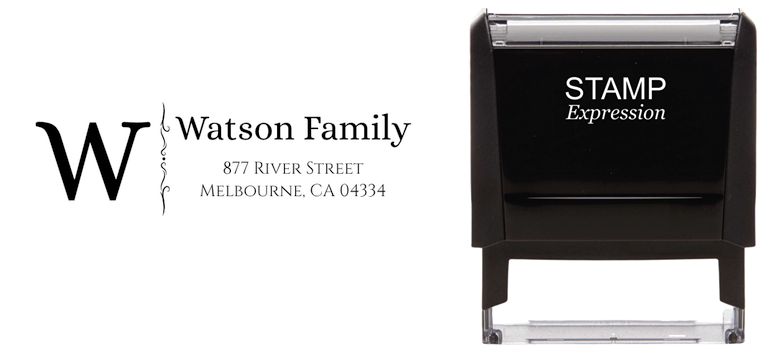 Monogram Watson FamilySelf-Inking Custom Rubber Stamp Personalized Return Address Stamp With Name and Address Self-Inking Custom Rubber Stamp | Personalized Return Address Stamp | Name & Address Customizable (70913)