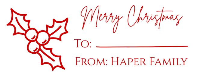 Merry Christmas Holly Berry From To GiftSelf-Inking Custom Rubber Stamp Personalized Return Address Stamp With Name and Address Self-Inking Custom Rubber Stamp | Personalized Return Address Stamp | Name & Address Customizable (70941)