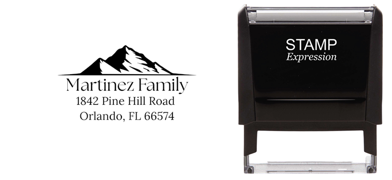 Mountain TopSelf-Inking Custom Rubber Stamp Personalized Return Address Stamp With Name and Address Self-Inking Custom Rubber Stamp | Personalized Return Address Stamp | Name & Address Customizable (70950)