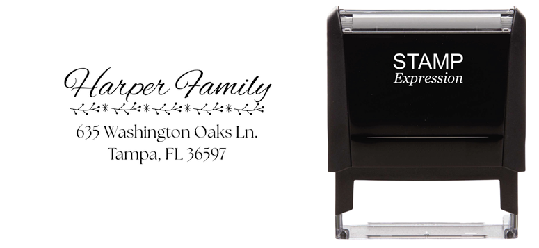 Christmas Harper FamilySelf-Inking Custom Rubber Stamp Personalized Return Address Stamp With Name and Address Self-Inking Custom Rubber Stamp | Personalized Return Address Stamp | Name & Address Customizable (70952)