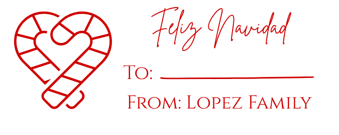 Feliz Navidad Candy Cane Heart From ToSelf-Inking Custom Rubber Stamp Personalized Return Address Stamp With Name and Address Self-Inking Custom Rubber Stamp | Personalized Return Address Stamp | Name & Address Customizable (70953)