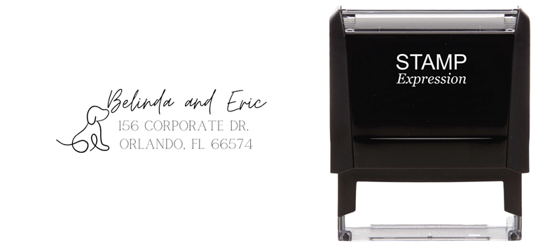 Elegant DogSelf-Inking Custom Rubber Stamp Personalized Return Address Stamp With Name and Address Self-Inking Custom Rubber Stamp | Personalized Return Address Stamp | Name & Address Customizable (70961)