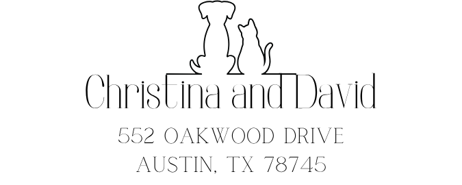 Cat and Dog SilhouettesSelf-Inking Custom Rubber Stamp Personalized Return Address Stamp With Name and Address Self-Inking Custom Rubber Stamp | Personalized Return Address Stamp | Name & Address Customizable (70962)