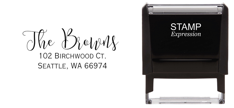 Classic Script The BrownsSelf-Inking Custom Rubber Stamp Personalized Return Address Stamp With Name and Address Self-Inking Custom Rubber Stamp | Personalized Return Address Stamp | Name & Address Customizable (70974)