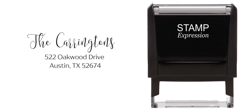 Classic Script CarringtonsSelf-Inking Custom Rubber Stamp Personalized Return Address Stamp With Name and Address Self-Inking Custom Rubber Stamp | Personalized Return Address Stamp | Name & Address Customizable (70978)