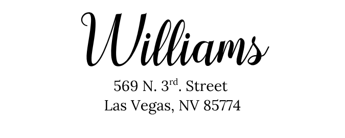 WilliamsSelf-Inking Custom Rubber Stamp Personalized Return Address Stamp With Name and Address Self-Inking Custom Rubber Stamp | Personalized Return Address Stamp | Name & Address Customizable (70980)