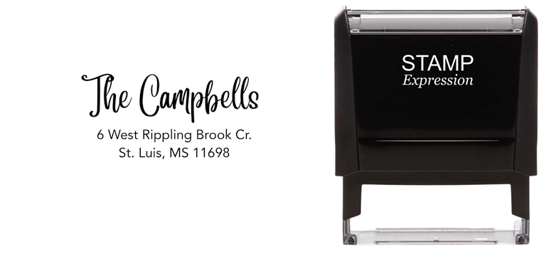 The Campbells with Bold ScriptSelf-Inking Custom Rubber Stamp Personalized Return Address Stamp With Name and Address Self-Inking Custom Rubber Stamp | Personalized Return Address Stamp | Name & Address Customizable (70985)