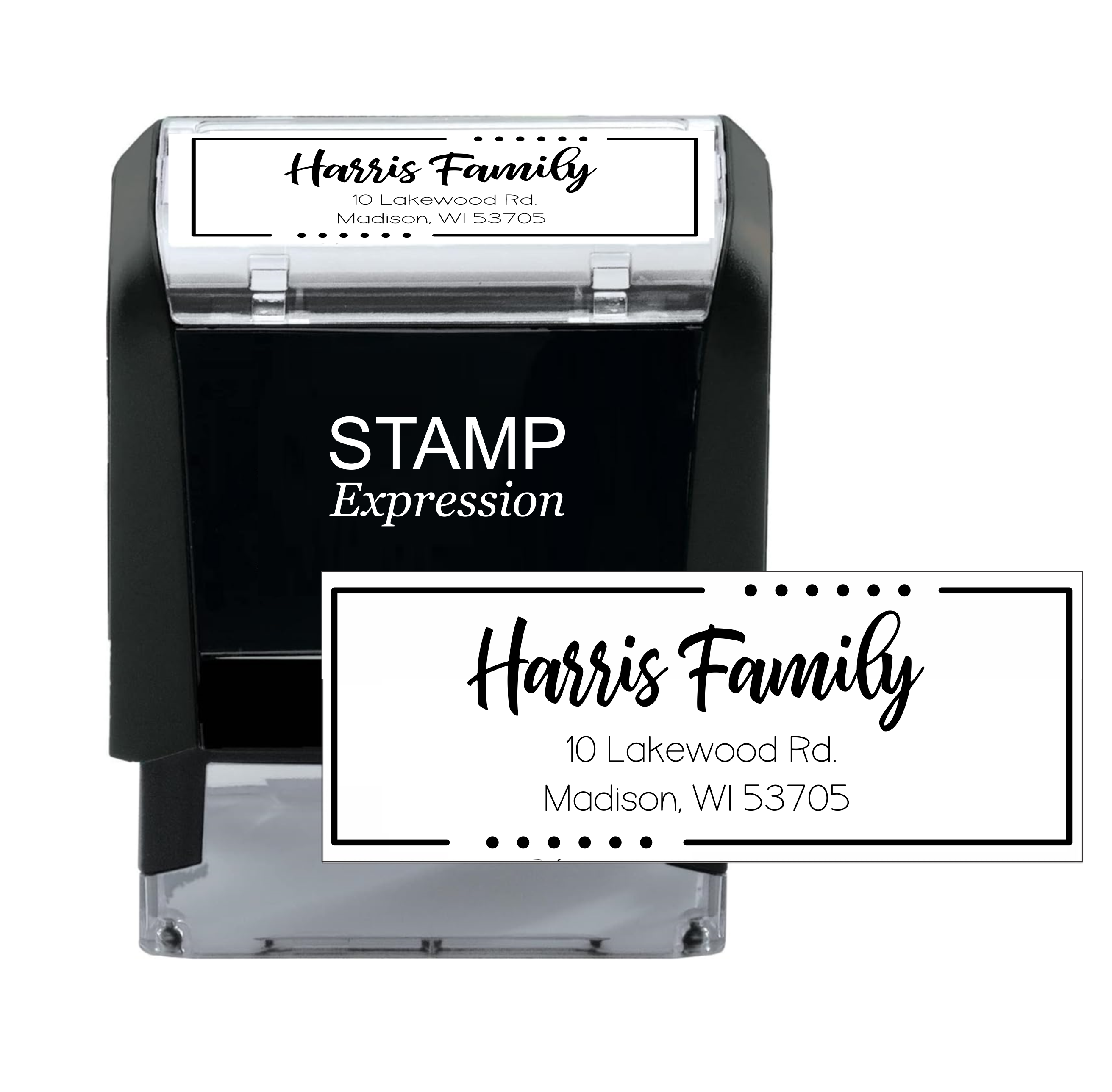 Custom Rectangular Self Inking Return Address Stamp Personalized With Lines Of Text (SE-70995)