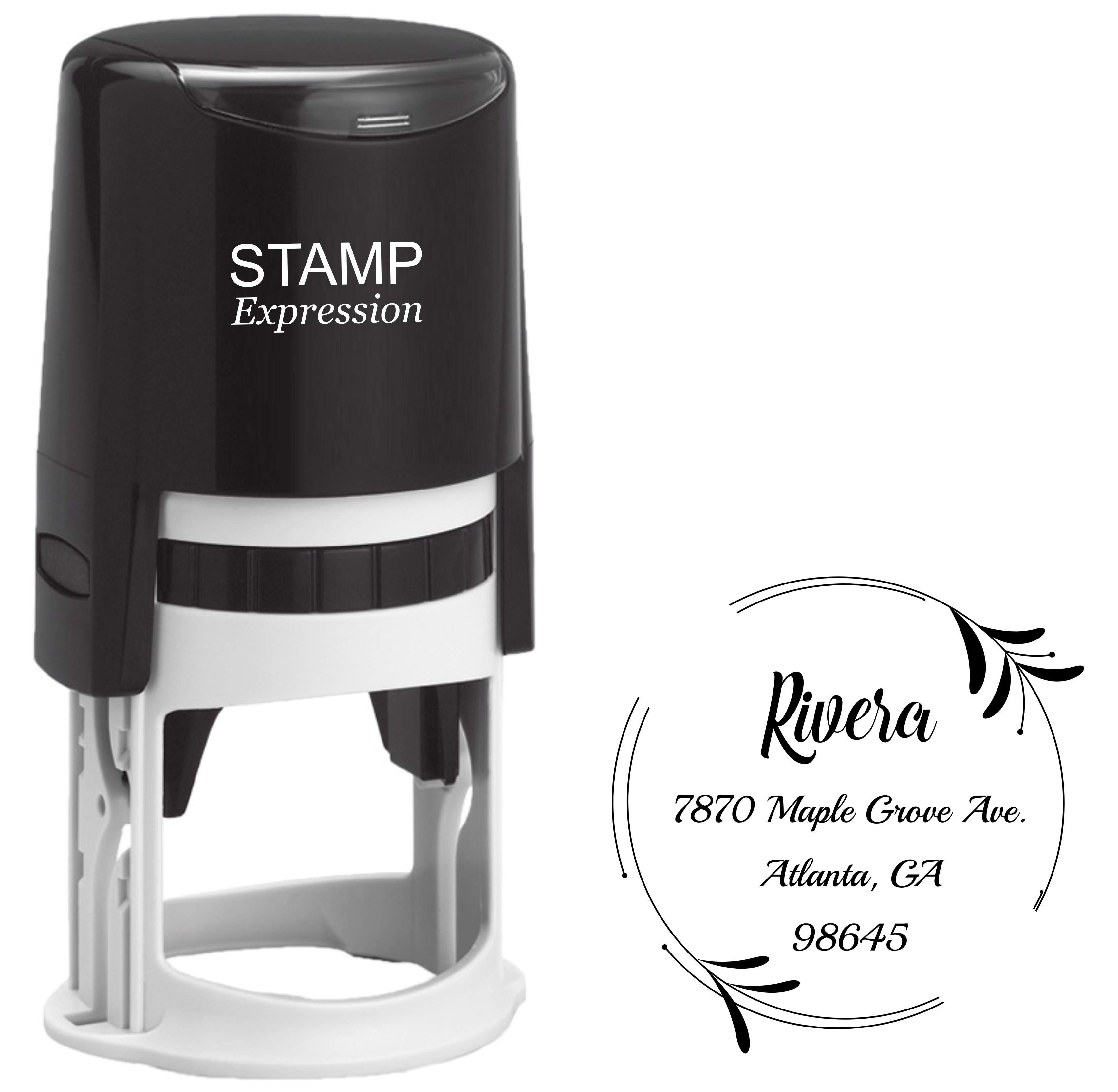 Rivera Floral Frame Address Stamp