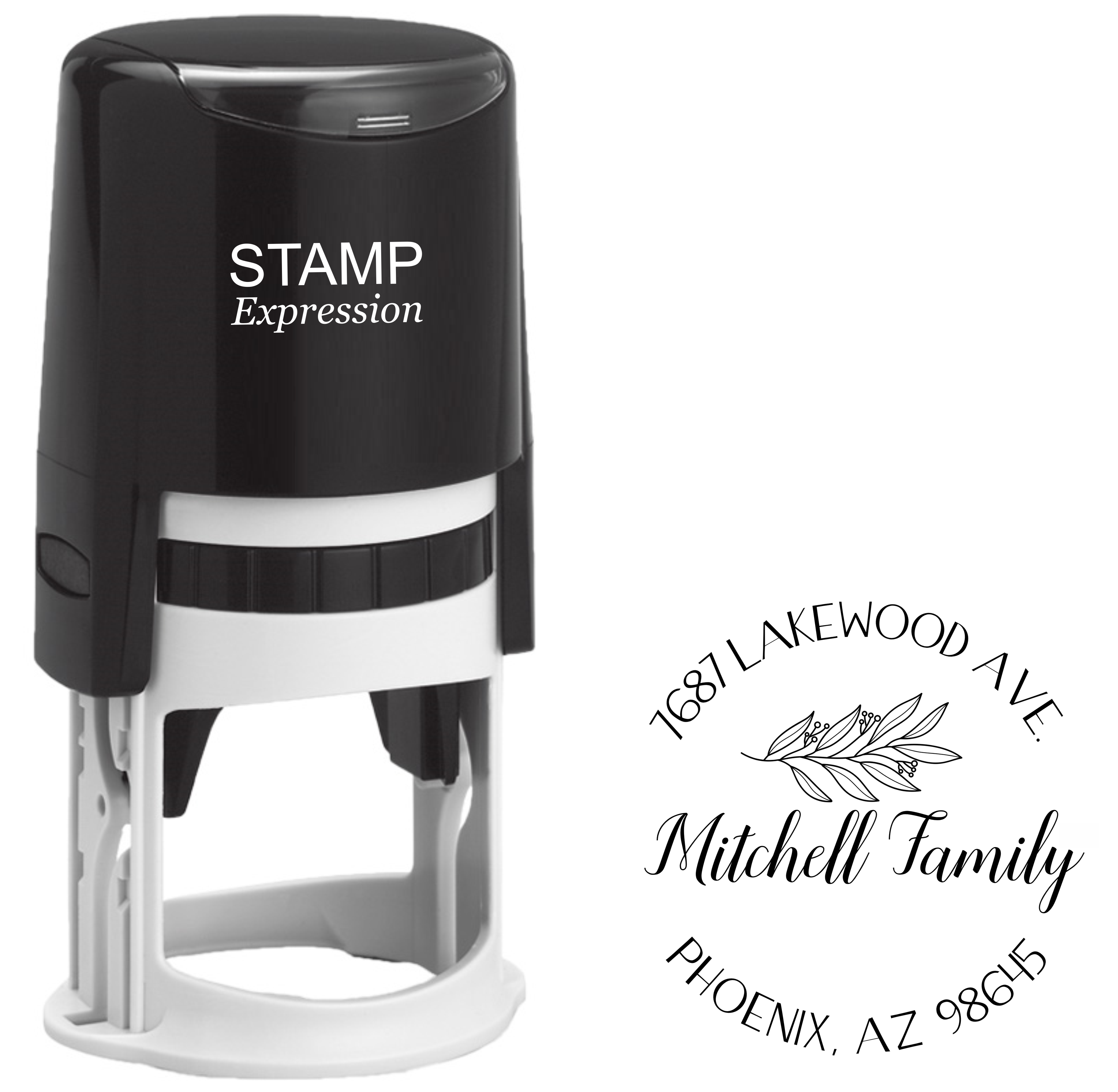 Mitchel Floral Return Address Stamp