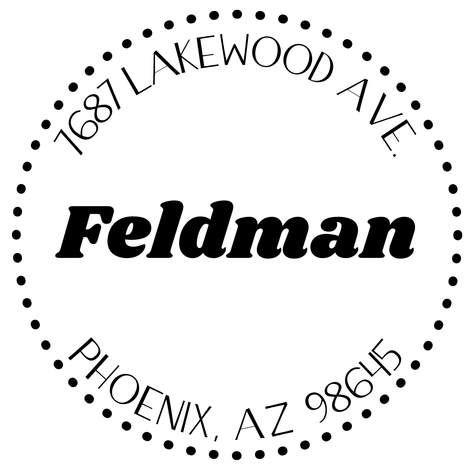 Feldman Dotted Border Address Stamp