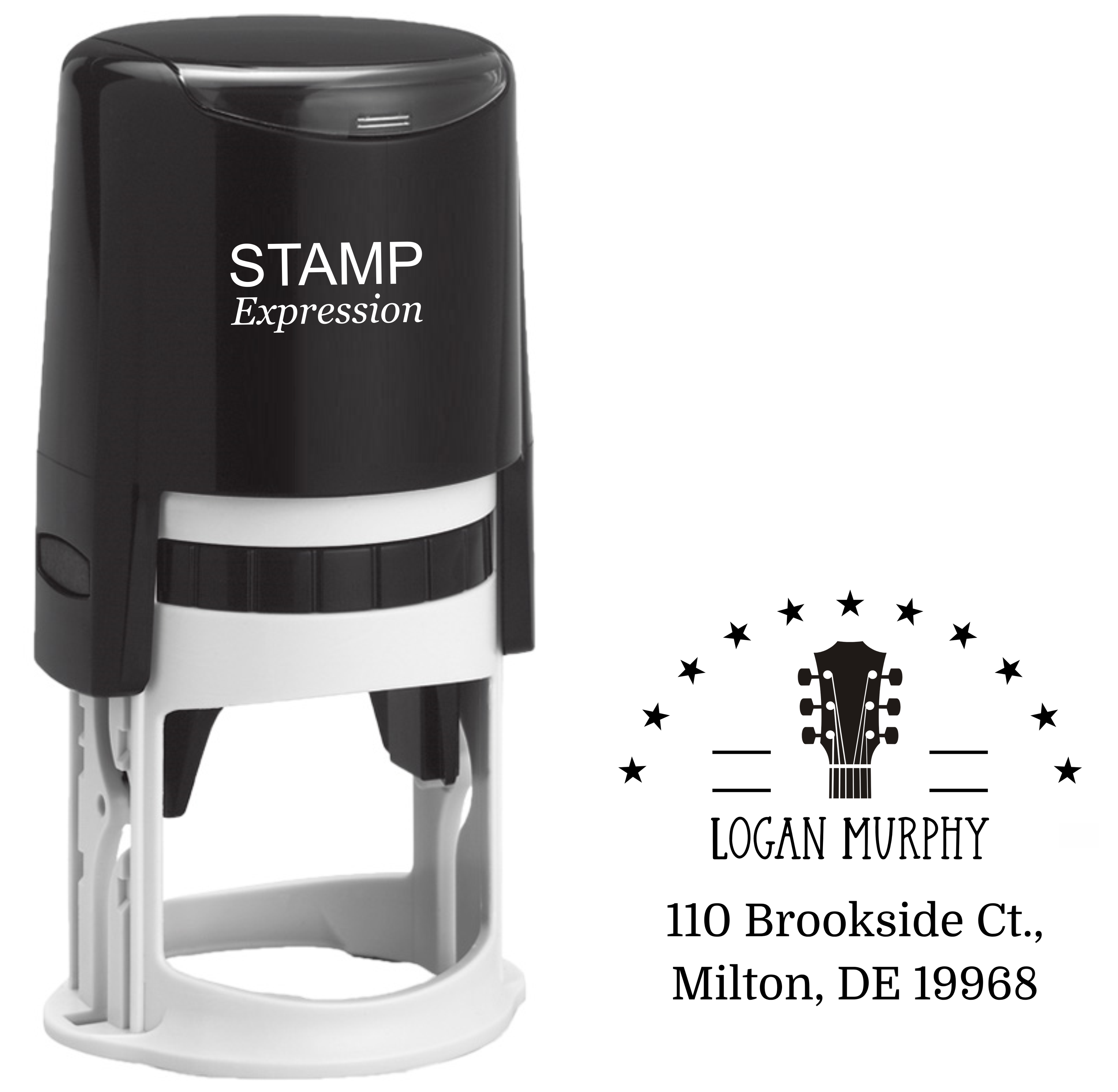 Guitar Musician Address Stamp