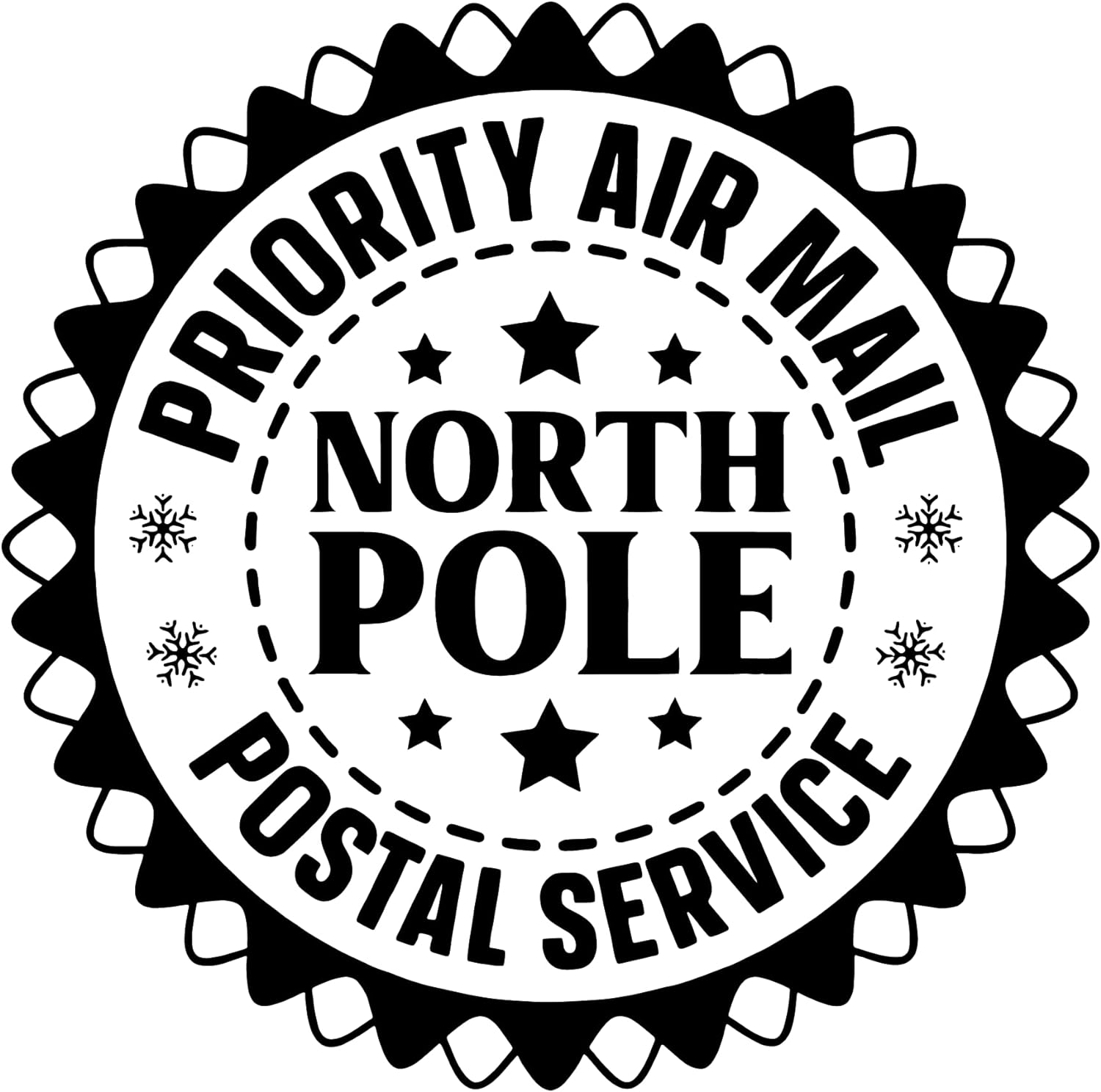 North Pole Priority Air Mail Postal Service Christmas Stamp (SH-76246)